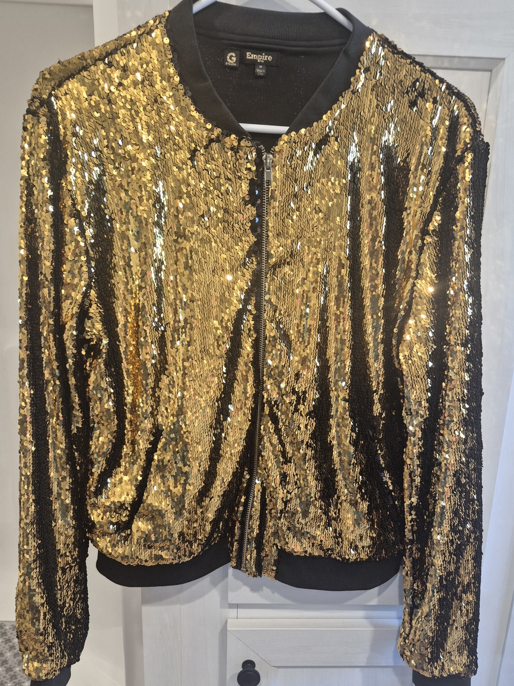 Gold Sequin Bomber Jacket - Empire Collection